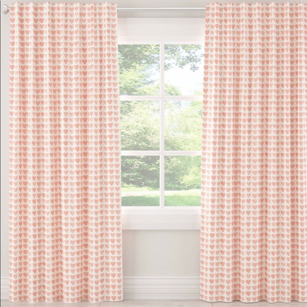 Skyline Blackout Curtain in Hearts Peach